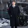 The Beauty 2026 Evan Peters Black Wool Coat