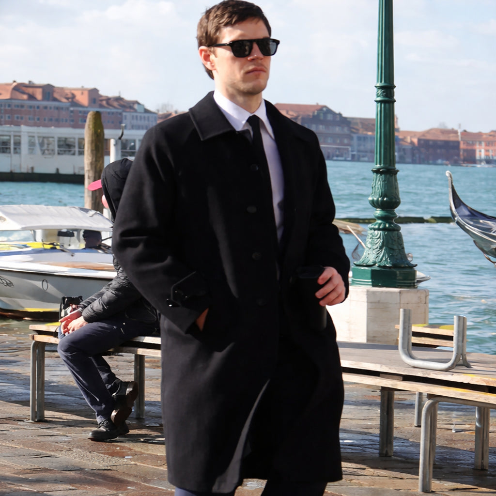The Beauty 2026 Evan Peters New  Black Wool Coat