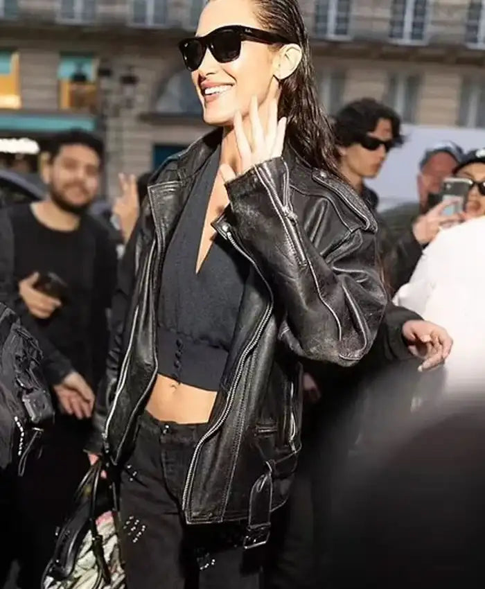 The Beauty S01 Booth Bella Hadid New  Leather Jacket