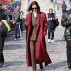 The Beauty S01 Rebecca Hall Maroon Wool Coat