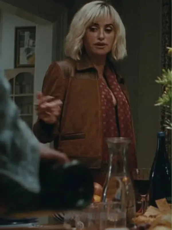 The Invite 2026 Penelope Cruz Brown Suede Jacket