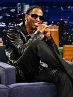 The Tonight Show S13 Travis Scott Black Leather Blazer
