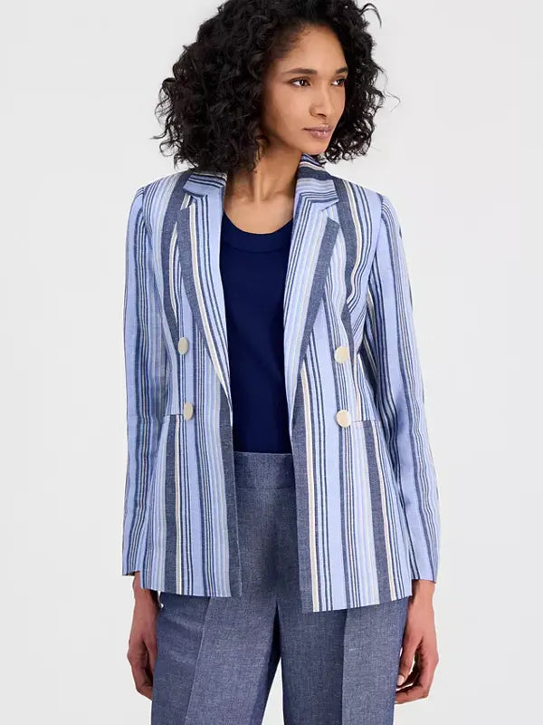 The Young and the Restless Sharon Newman Blue Striped Blazer