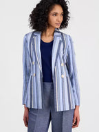 The Young and the Restless Sharon Newman Blue Striped Blazer