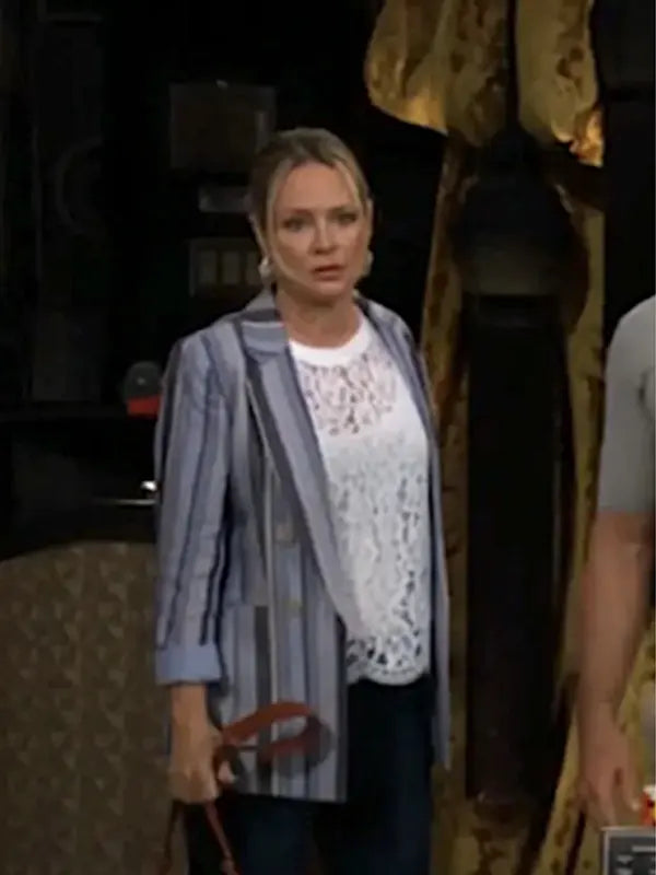 The Young and the Restless Sharon Newman Blue Striped Blazer