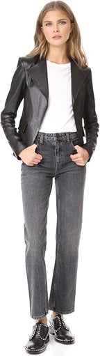 Theory Peplum Leather Jacket