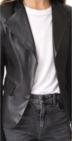 Theory Peplum Leather Jacket