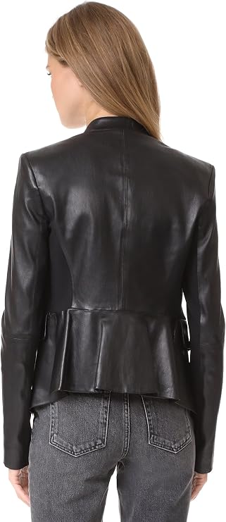 Theory Peplum Leather Jacket