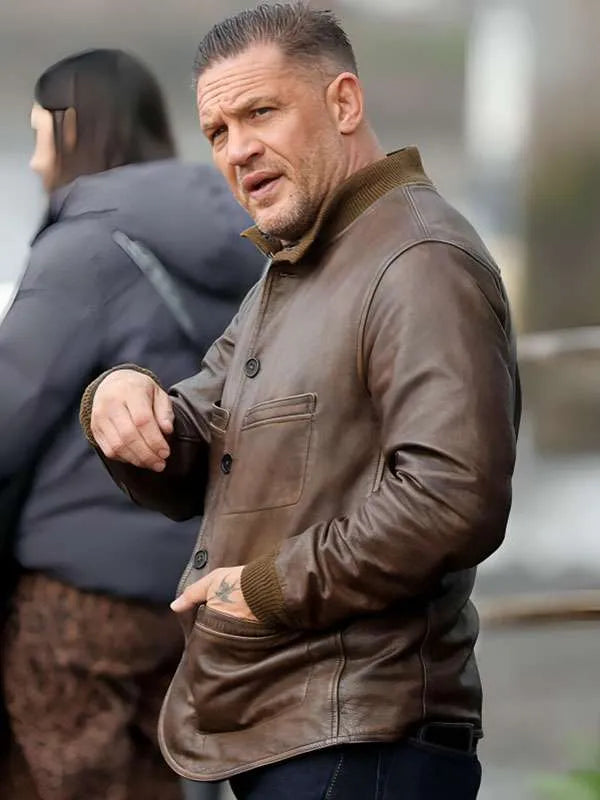 Mobland S02 Tom Hardy Brown Leather Jacket