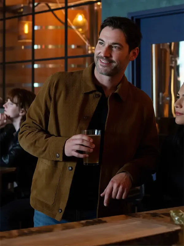 Tom Ellis CIA 2026 Brown Suede Jacket