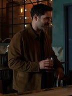 Tom Ellis CIA 2026 Brown Suede Jacket