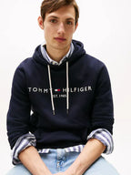 Tommy-Hilfiger-Blue-Core-Logo-Blue-Hoodie