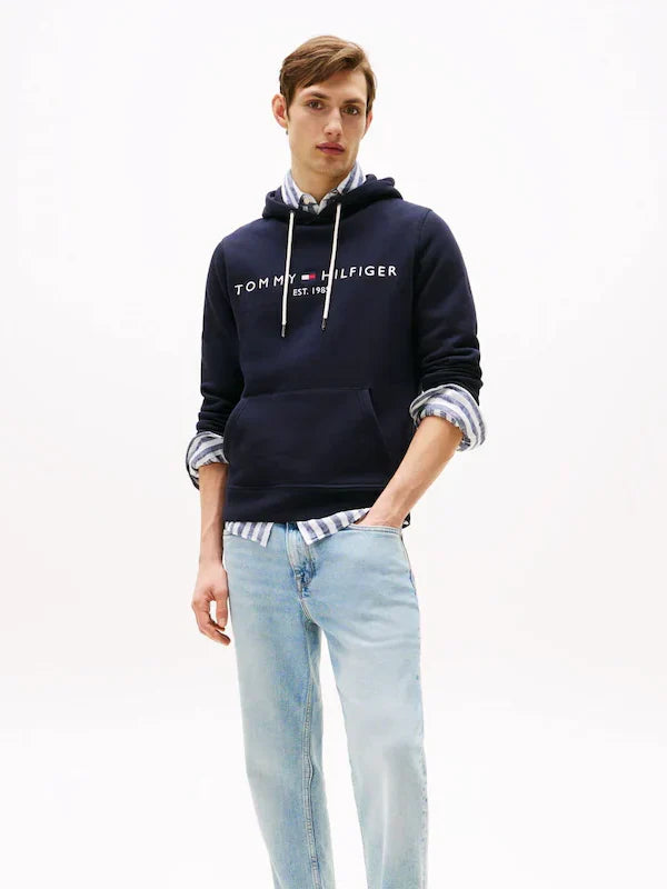 Tommy-Hilfiger-Blue-Core-Logo-Hoodie