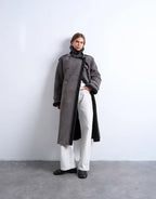 Topshop Longline Aviator Faux Shearling Jacket In Gray