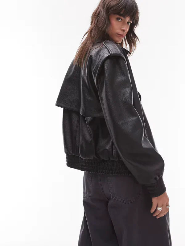 Topshop-Faux-Leather-Oversized-Bomber-Jacket-Black
