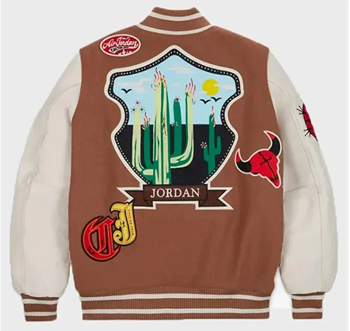 Travis-Scott-x-Jordan-Brown-Varsity-Jacket-For-Men-Women