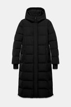 Trendy Zara long black puffer