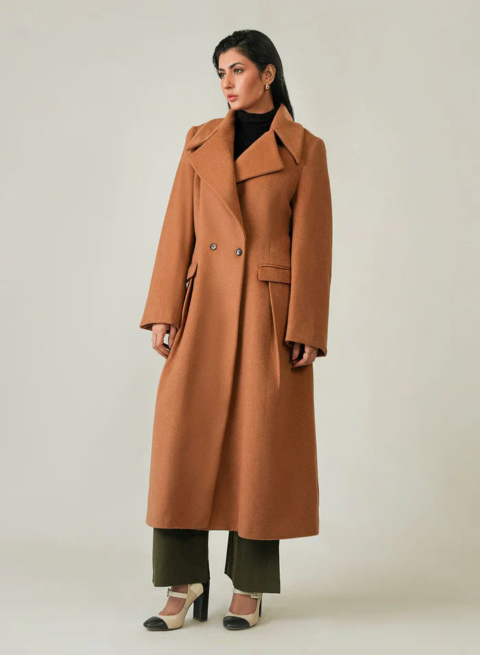 Trendy women's wool coat