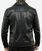 Trucker Leather Jacket Back