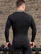Turtle Neck Compression Shirt Back