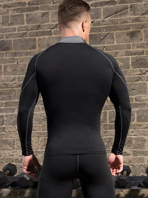 Turtle Neck Compression Shirt Back
