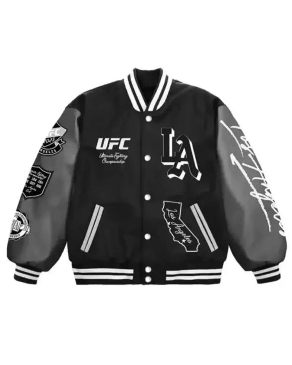 UFC-311-Los-Angeles-2025-Black-Varsity-Jacket