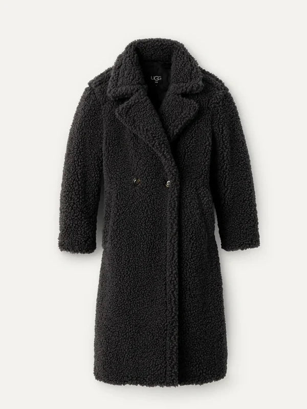 UGG-Gertrude-Long-Teddy-Coat-Black