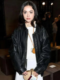Street Style 2026 Nailea Devora Black Leather Jacket