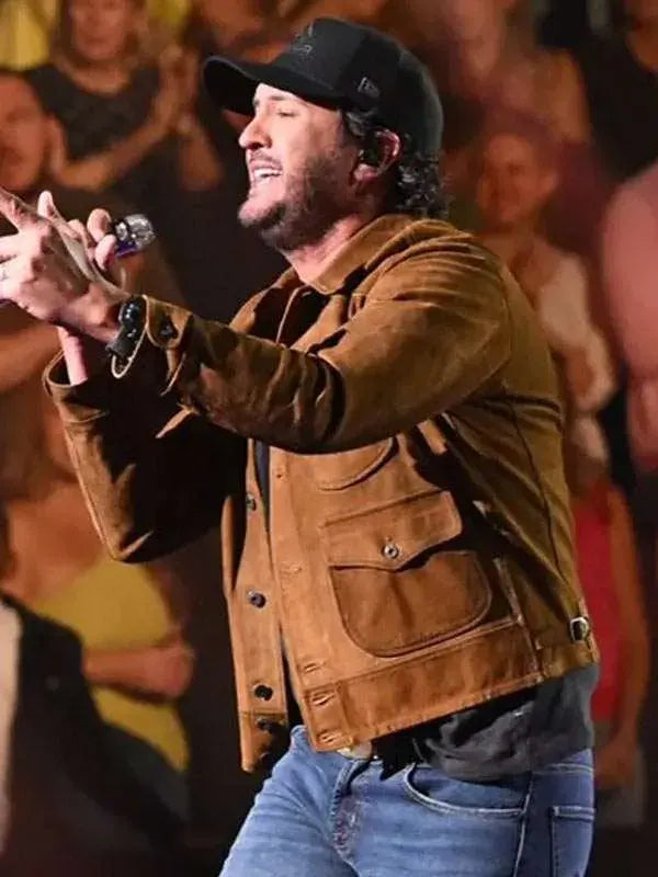 American Idol 2026 Luke Bryan Brown Suede Jacket