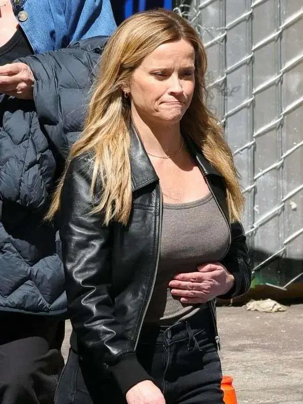 LA 2026 Reese Witherspoon Black Leather Jacket
