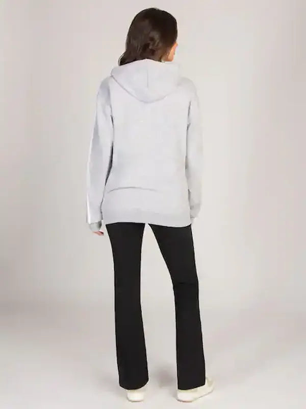 Alford Davis Light Grey Stripe Panel Zip Hoodie