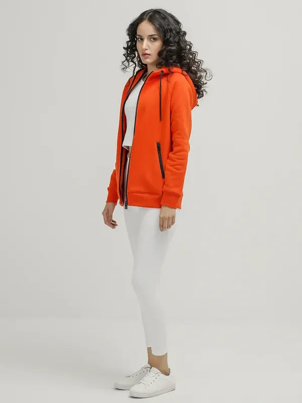 Jonathan Tromp Orange Women's Zipper Hoodie