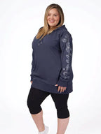 Deidre Navy Longline Kangaroo Hoodie