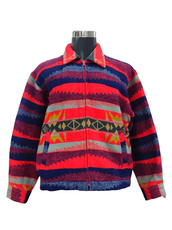 aztech mountain vintage bossbat navajo wool zipper jacket