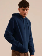 Logan Hayes Men's Navy Fleece Pullover Hoodie