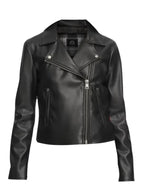 Womens Real Leather Biker Jacket