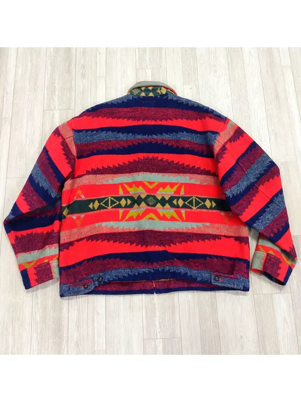 aztech mountain vintage bossbat navajo wool zipper jacket
