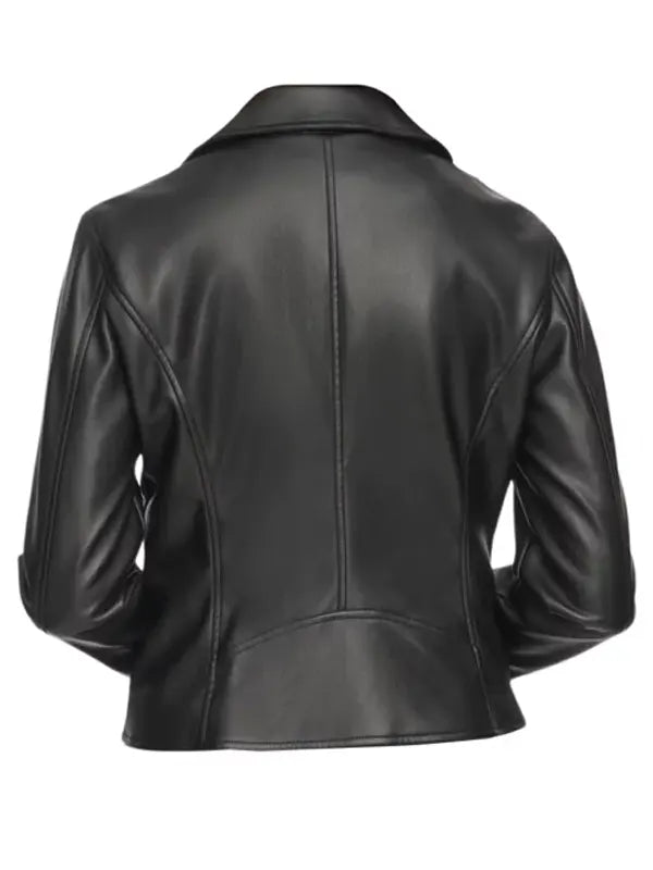 Womens Real Leather Biker Jacket
