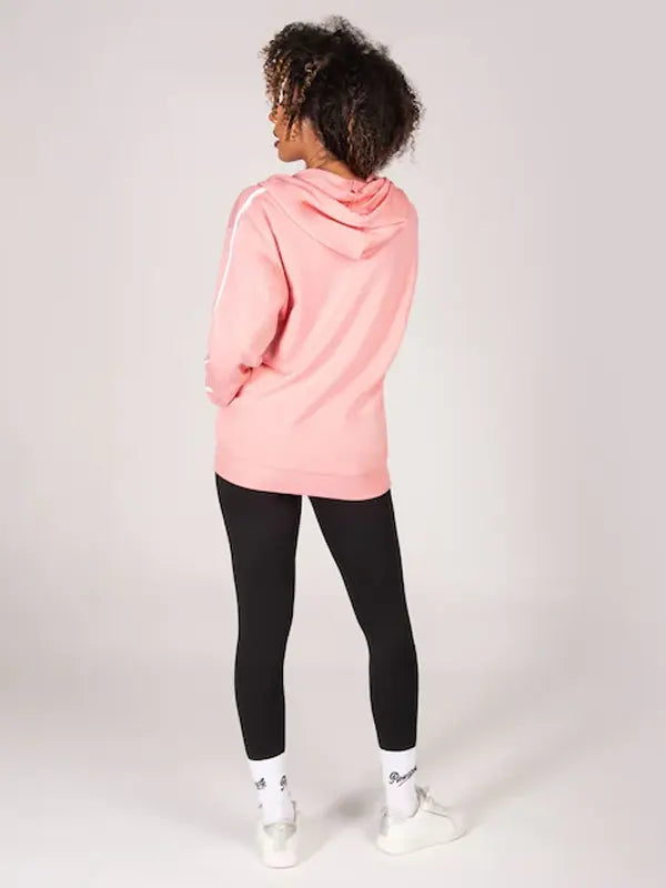 Catalina Nienow Pink Stripe Panel Zip Hoodie
