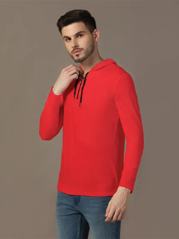 Caleb Jenkins Men's Red Cotton Hoodie