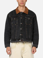 Bryon Franecki Men's Denim Shearling Collar Jacket