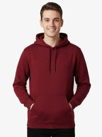 Jacob Collins Men's Maroon Plain Hoodie
