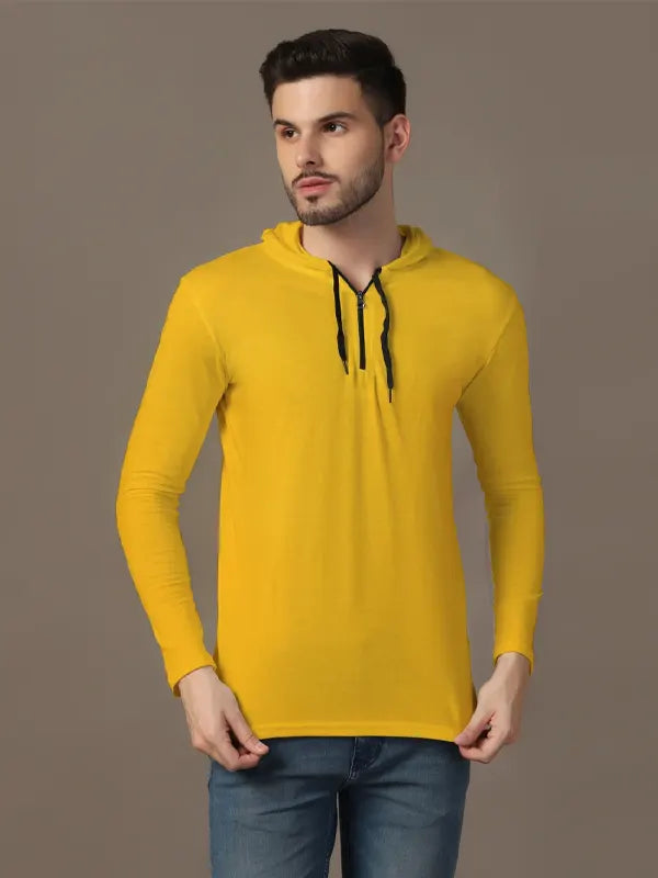 Levi Cooper Men's yellow Cotton Hoodie