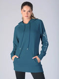 Sherri Blue Dark Longline Hoodie
