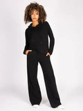 Cristina Black Womens Super Cosy Dip Hem Hoodie