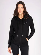 Emilia Rippin Black Womens Zip Up Hoodie Jacket