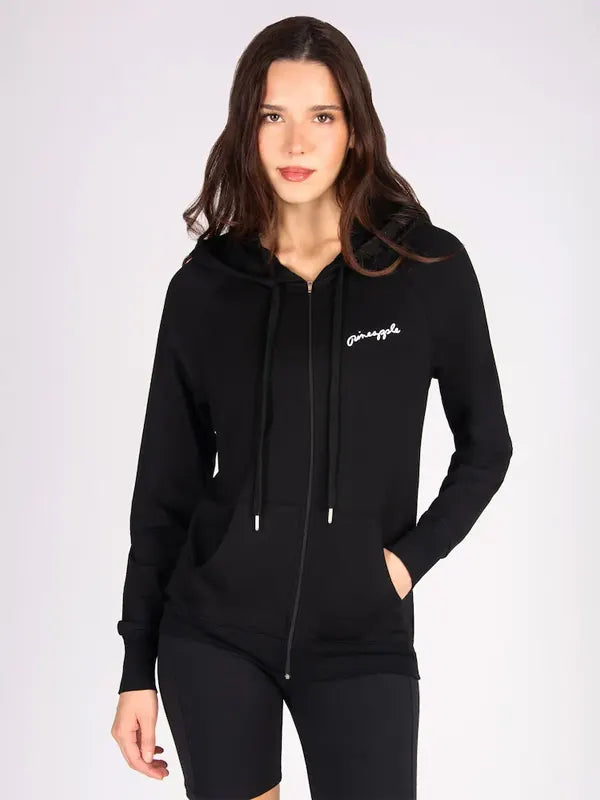 Emilia Rippin Black Womens Zip Up Hoodie Jacket