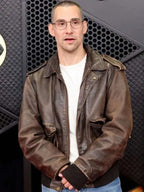 Jack Antonoff Grammy Awards Brown Leather Jacket
