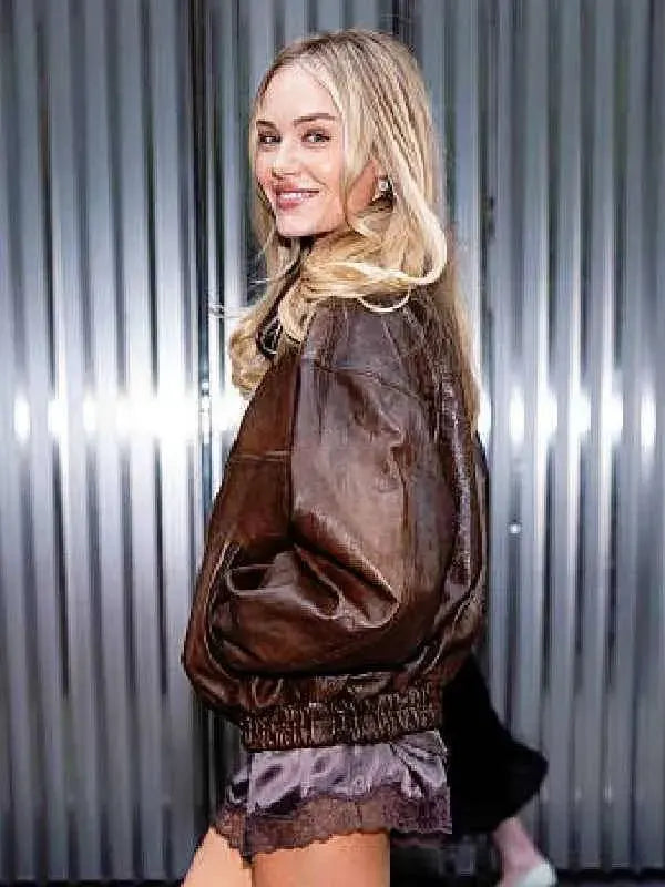 NYC Michelle Randolph Brown Leather Jacket