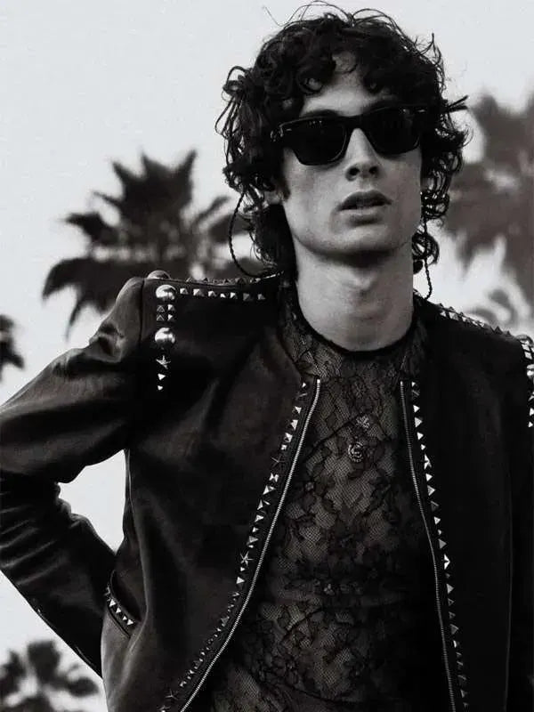 Coachella 2026 Sombr Studded Leather Jacket